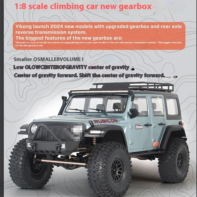 New Yk4082 Wrangler Remote Control Climbing Car 1/8 Professional Rc Four Wheel Drive Differential Lock Shifting Off Road Car
