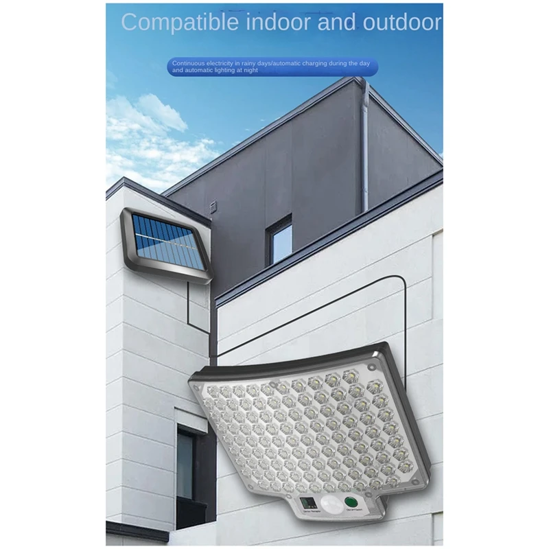 1 ensemble LED lumière solaire décoration extérieure de jardin lumière solaire alimenté projecteur étanche 104COB