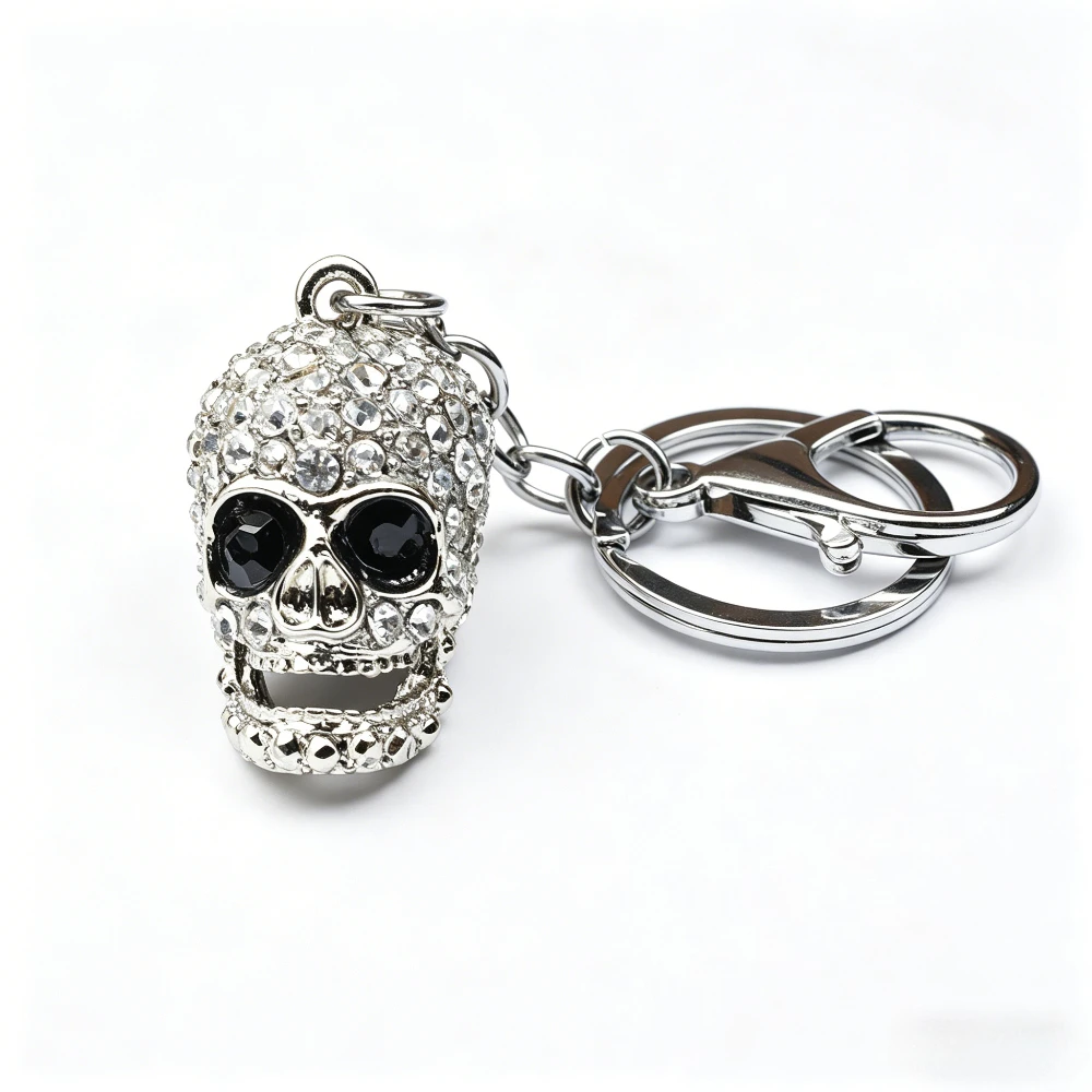 Vintage-Charme Originalität Halloween Metall-Schlüsselanhänger Beliebter Mode-Schmuck für Männer und Frauen Totenkopf-Schlüsselring Anhänger Geschenkverpackung – Detail 6