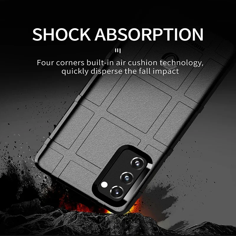 Rugged Shield Full Protection Case For Samsung Galaxy S23 S22 S21 S20FE Plus Ultra A14 A24 A34 A54 A04S Silicone Soft Phone Case