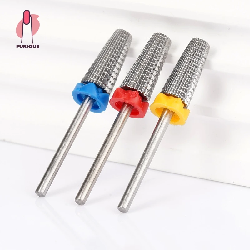 

Сверла для ногтей 5 в 1, твердосплавные конические сверла с хвостовиком 3/32 дюйма для быстрого удаления акриловых ногтей, твердые гели для кутикулы