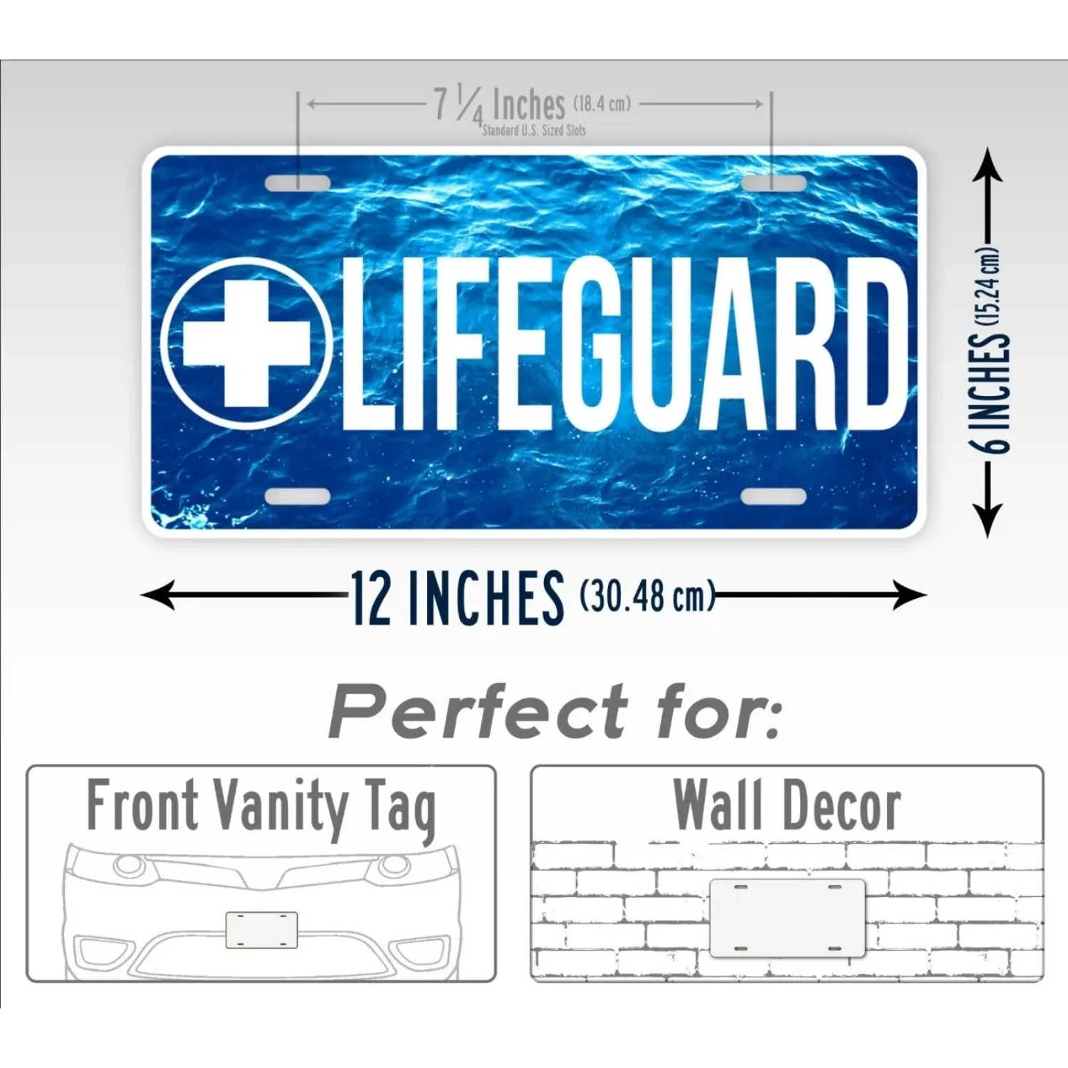 1pc Personalized Vintage Lifeguard Beach Metal Sign 6x12 Inch Wall Decor Waterproof Dustproof Home Bar Man Cave Art Decoration