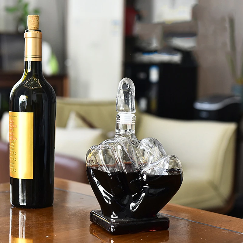 Middle Finger Whisky Decanter Wine Glass Decanter Whiskey Container Dispenser For Beverage