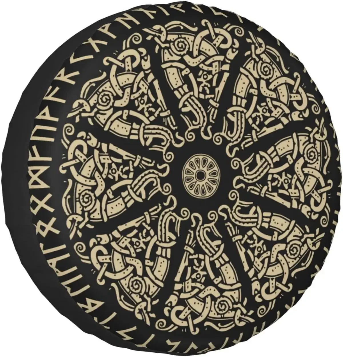 Spare Tire Cover Ancient Ornament Shield Viking Scandinavian Runes Tire Covers for Rv Trailer Camping SUV Truck Camper Travel