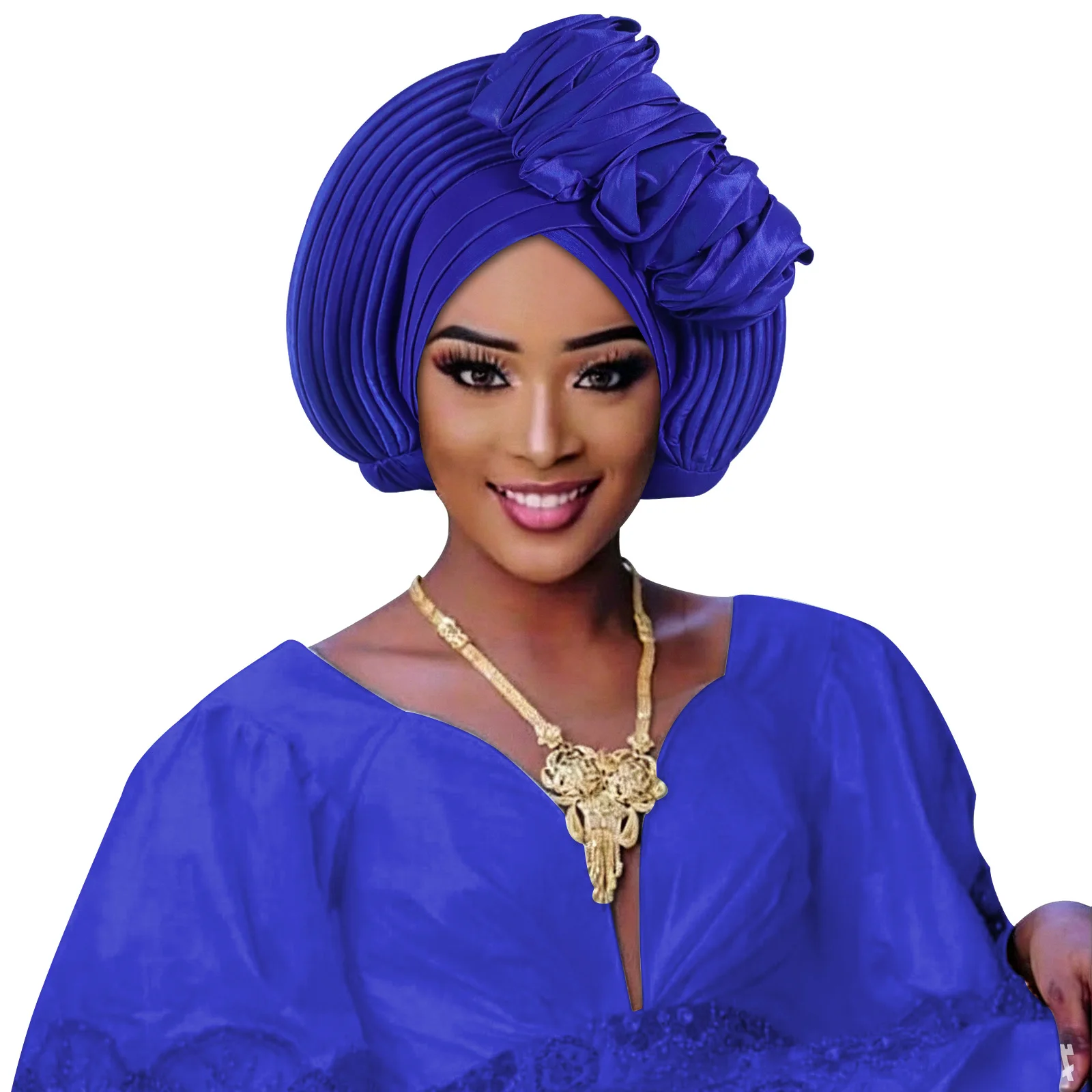 

Auto Gele Headtie African Women's Head Wraps Nigeria Wedding Geles Party Headgear Lady Turban Cap Already Made Bonnet Hijab