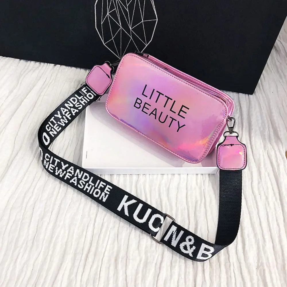 

Trendy Handbag Laser Messenger Bag PVC Letter Korean Style Bag Phone Bag Crossbody Bag PVC Square Bag Storage phone