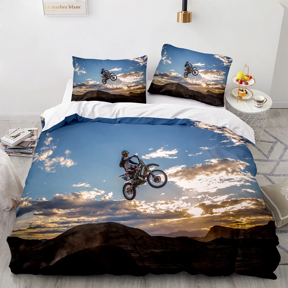 

Motorcycle Bedding Set Single Twin Full Queen King Size Wild Race Bed Set Aldult Kid Bedroom Duvetcover Sets 3D Anime Cool 034