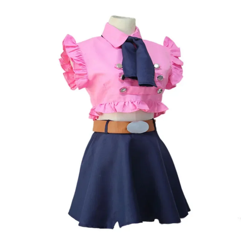 Anime Nanatsu No Taizai Princess Elizabeth Liones Cosplay Costume Green Wig Seven Deadly Sins Pink Skirt Set Role Play Outfit