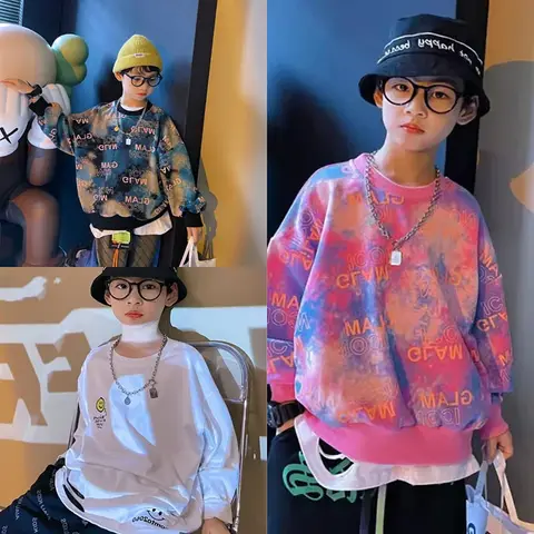 남아용 캐쥬얼 스웨터, 용수철 가을 아동복, 한국 버전, 유행 그라데이션, 새로운 버전 Best5