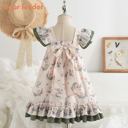 Bear Leader Korean Style Summer Girls Dress Flying Sleeve Floral Dresses Baby Girls Clothes Princess Dress Kids Party Dresses