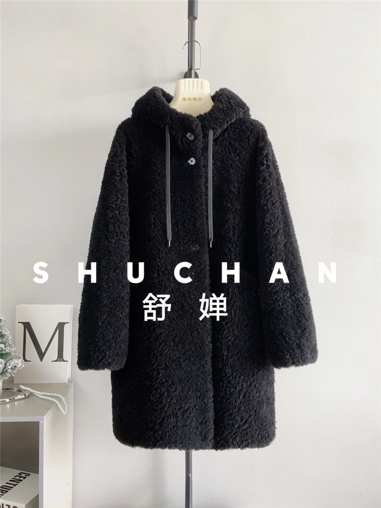 100% laine manteau femmes nouveau chaud à capuche simple boutonnage moyen et Long femmes Casacos De Inverno Feminino