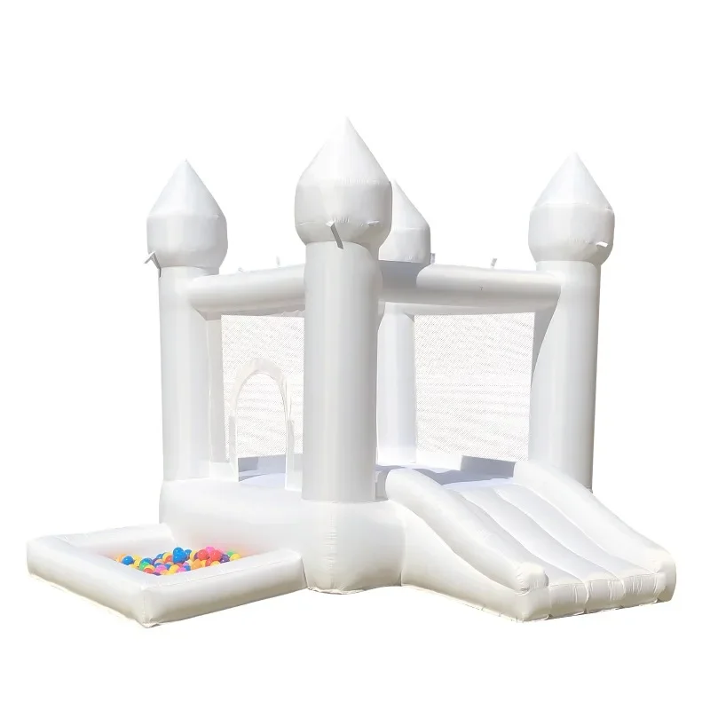 Indoor white bouncy castle, household small Oxford cloth trampoline