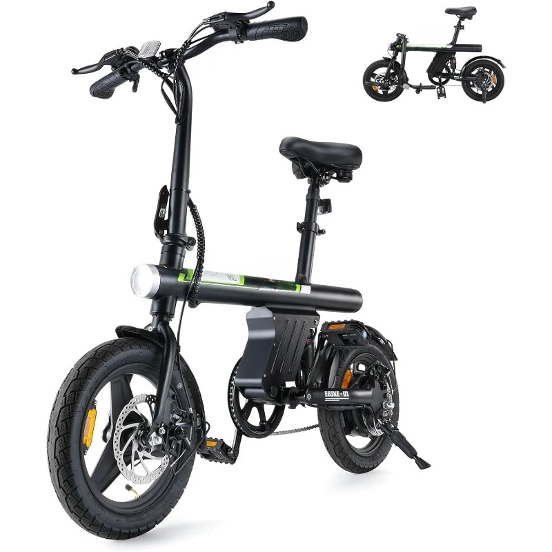 Adult electric bike 500W motor, 20 mph folding electric bike, 14 inch adult electric bike