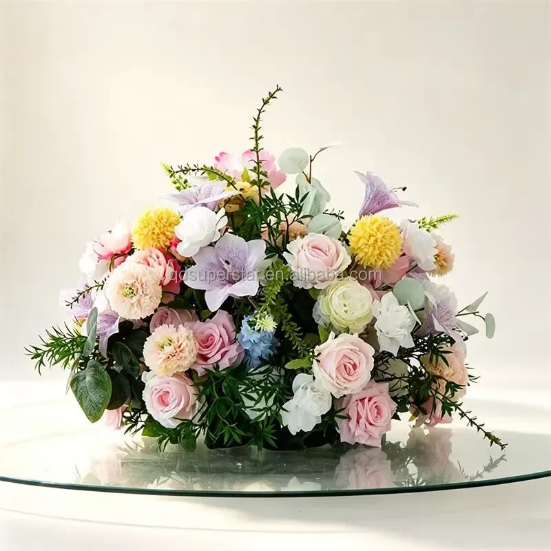 C-438 Reusable 1.64ft Wedding Table Ornament, Birthday Candlestick, Flower Ball, Holiday Custom Artificial Green Plants