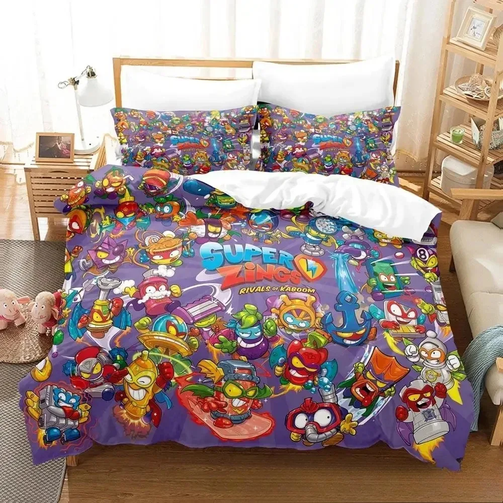 3D Print Super Zings Bedding Set,Duvet Cover Comforter Bed Set Quilt Cover Pillowcase,King Queen Twin Size Boys Girls Adultse