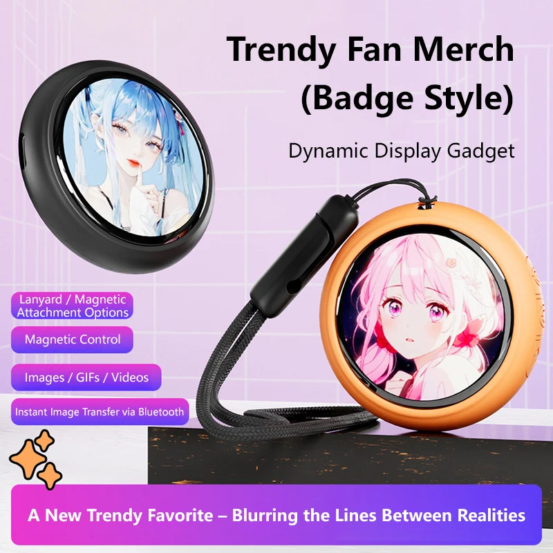 New Anime E-Badge Dynamic Electronic Badge Anime Merchandise Digital Display Badge Dynamic Gifts For Otaku Fans Friends