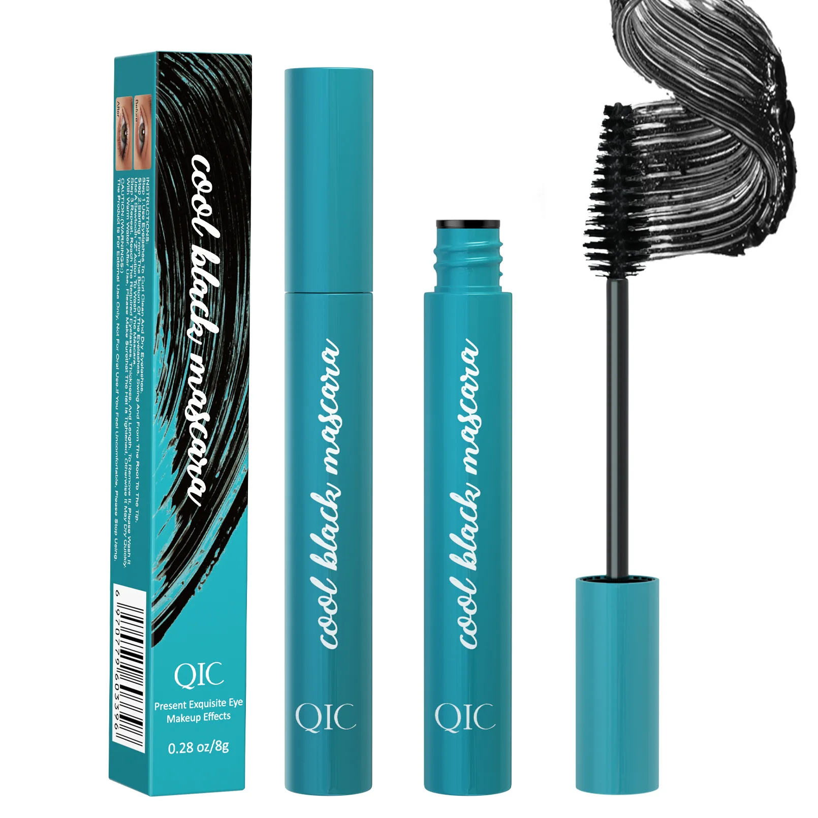 5d Zijde Vezel Mascara Lash Zwarte Mascara Waterdichte Niet-Vlek Mascara Wimperverlenging Dikke Verlenging Wimpers Cosmetisch