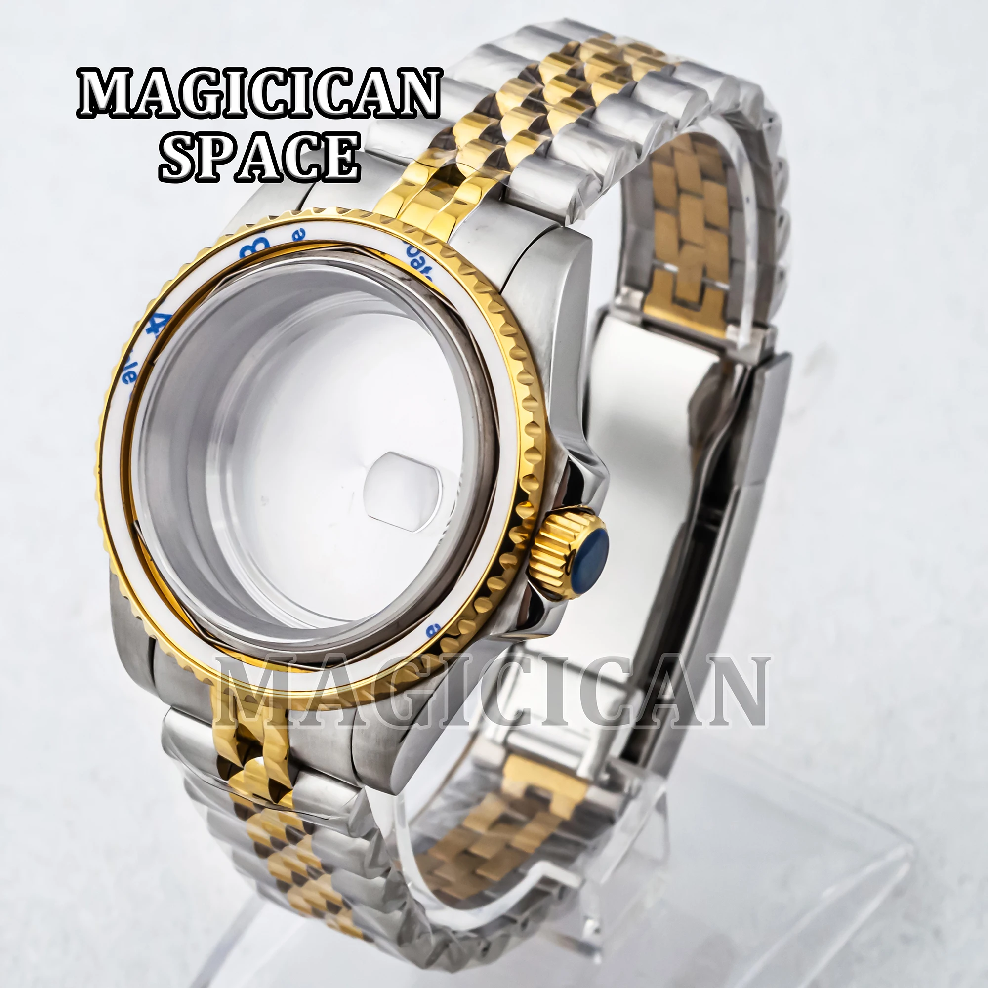 40mm NH35 Watch Case New Jubilee Bracelet Sapphire Glass Stainless Steel for NH34/NH35/NH36 Movement 28.5mm Dial SUB GMT Case