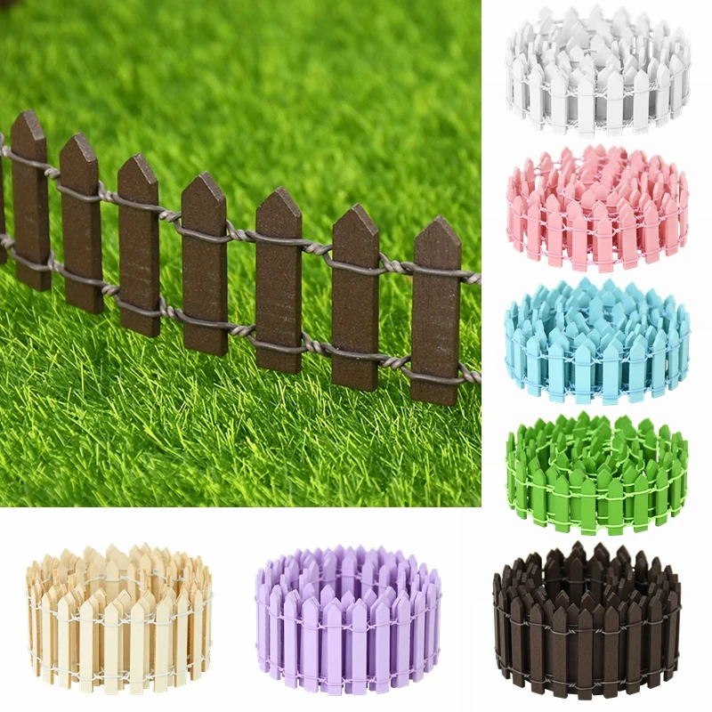 100cm 5/3cm Mini Wooden Fence DIY Miniature Fairy Garden Wood Barrier Dollhouse Showcase Craft Dollhouse Home Craft Decoration