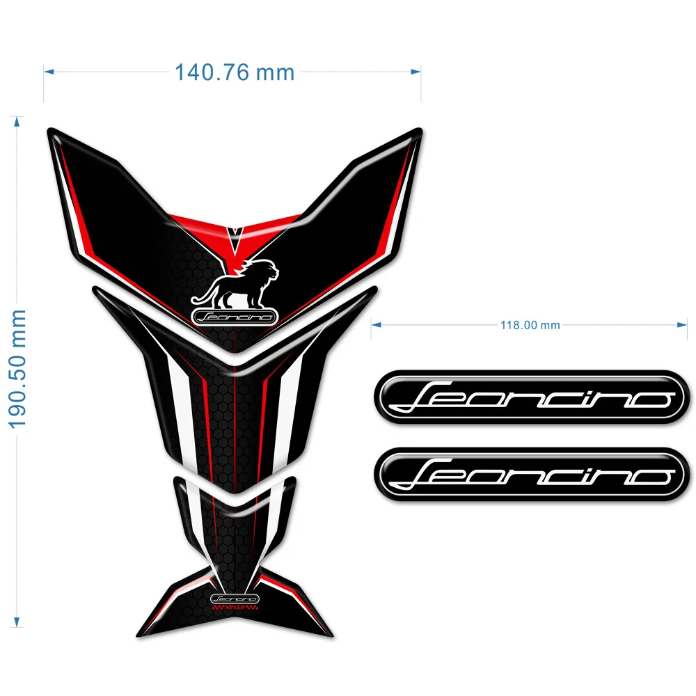 

For Benelli Leoncino Motorcycle Stickers Side Tank Pad Grips Gas Fuel Oil Knee Decals Protector Kit