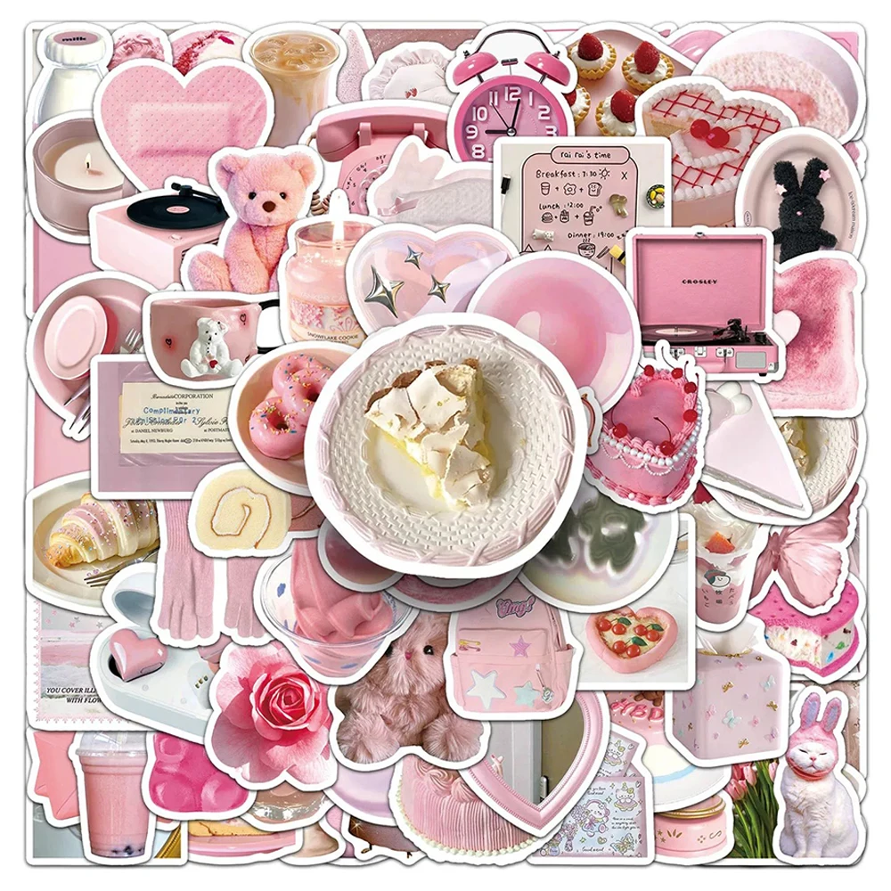 

10/30/50/100pcs Pink Aesthetic Girl Graffiti Stickers Cute Ins Style Cartoon Decals DIY Scrapbook Luggage Phone Sticker Packing