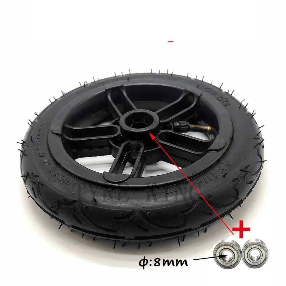 High Quality 8X1 1/4 Wheel Tire for Electric Scooter Baby Carriage Tyre With Metal Hub 8mm Bearing