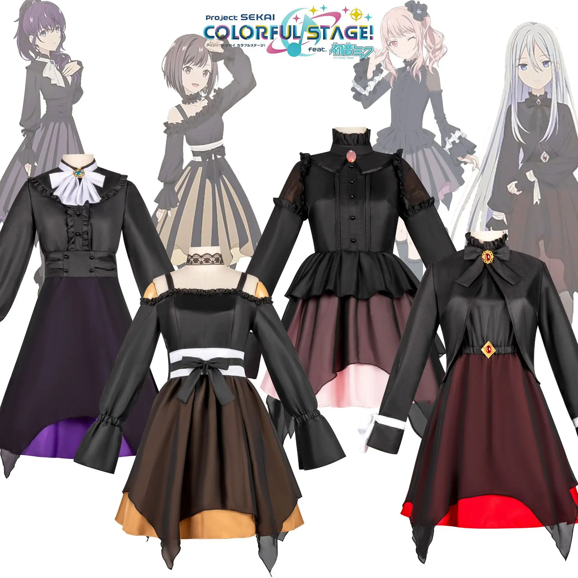 

Аниме проект Sekai красочный косплей костюм Asahina Mafuyu Mizuki Yoisaki Kanade Shionome Ena костюм театральная версия Хэллоуин