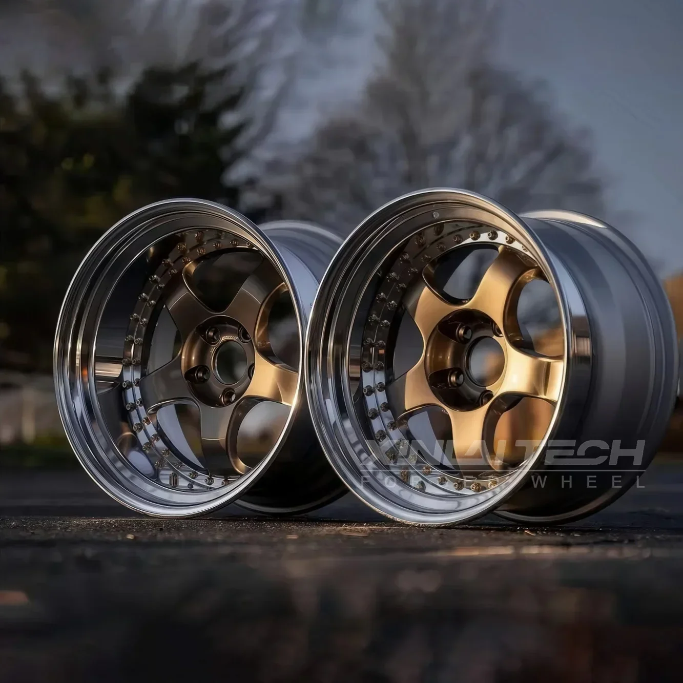 

XINLAI Hot Sale 3 Piece Forged Brushed Polished 5x120 5x112 5x114.3 18 19 20 21 22 Inch Racing Car Wheel