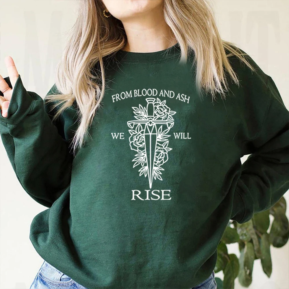 From Blood and Ash We Will Rise Sweatshirt FBAA Jennifer L. Armentrout Red Pearl Shirt FBAA JLA Bookish Merch Trendy Sweatshirts