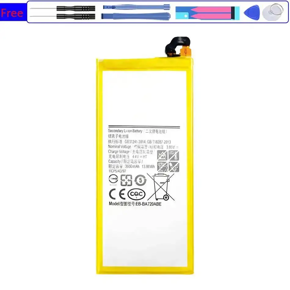 

High-Efficiency EB-BA720ABE For Samsung Galaxy A7 2017 SM-A720 A720F A720S J7 Pro SM-J730F 3600Mah Mobile Phone Battery