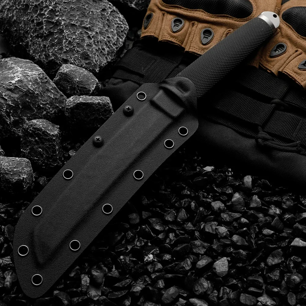 HUANGFU High quality 440 Steel Fixed Blade Outdoor Survival Knife for Hunting and Camping