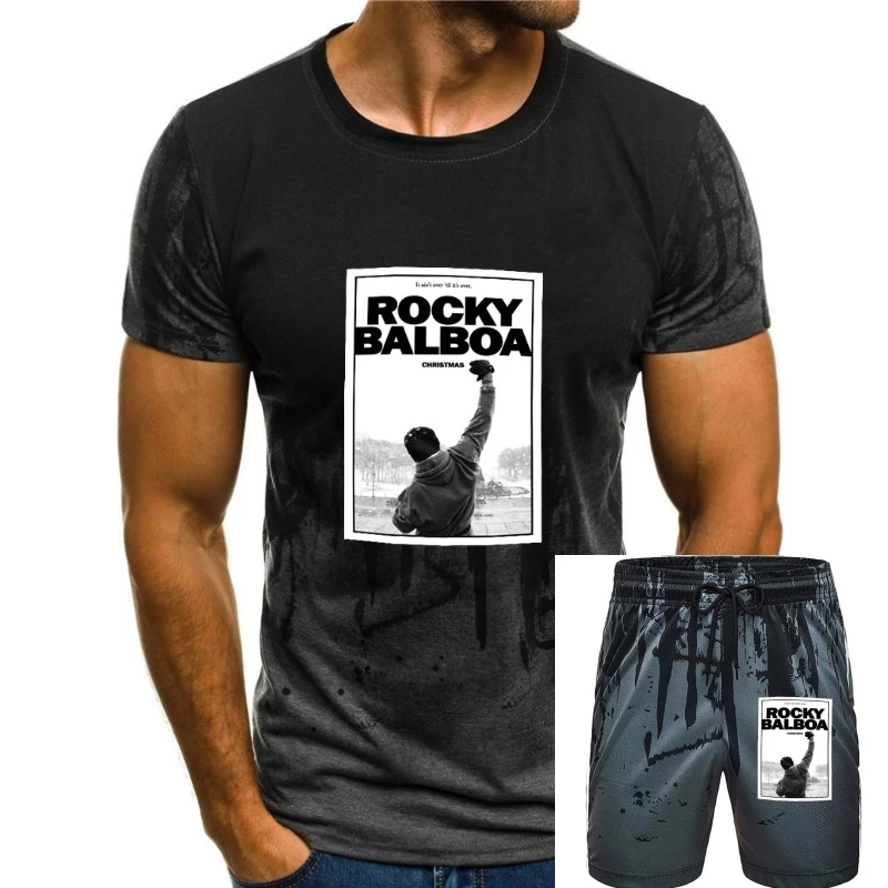 Fashion Men ROCKY BALBOA Printed T Shirts Famous Movie ROCKY BALBOA POSTER t-shirts Top Tee Shirts