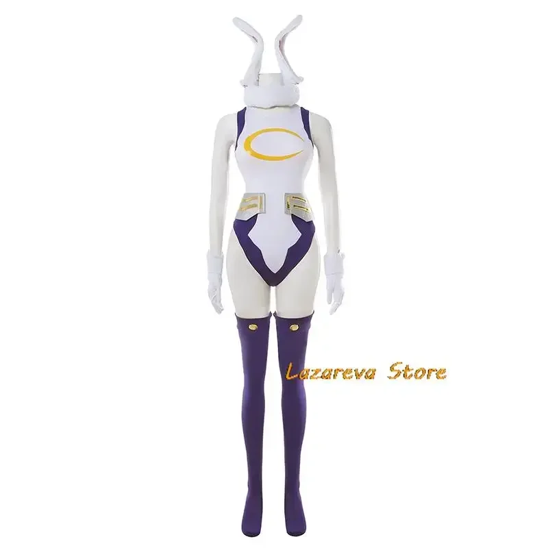 Anime My Hero Academia Miruko Cosplay Costume Rabbit Hero Wig Tight Printing Jumpsuits Woman Sexy Kawaii Carnival Party Suit