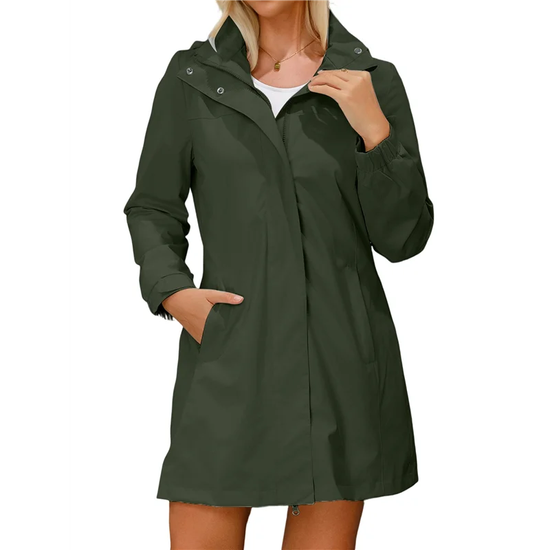 

Дождевик для женщин, водонепроницаемая куртка с капюшоном, пальто для женщин, плащи, длинная ветровка