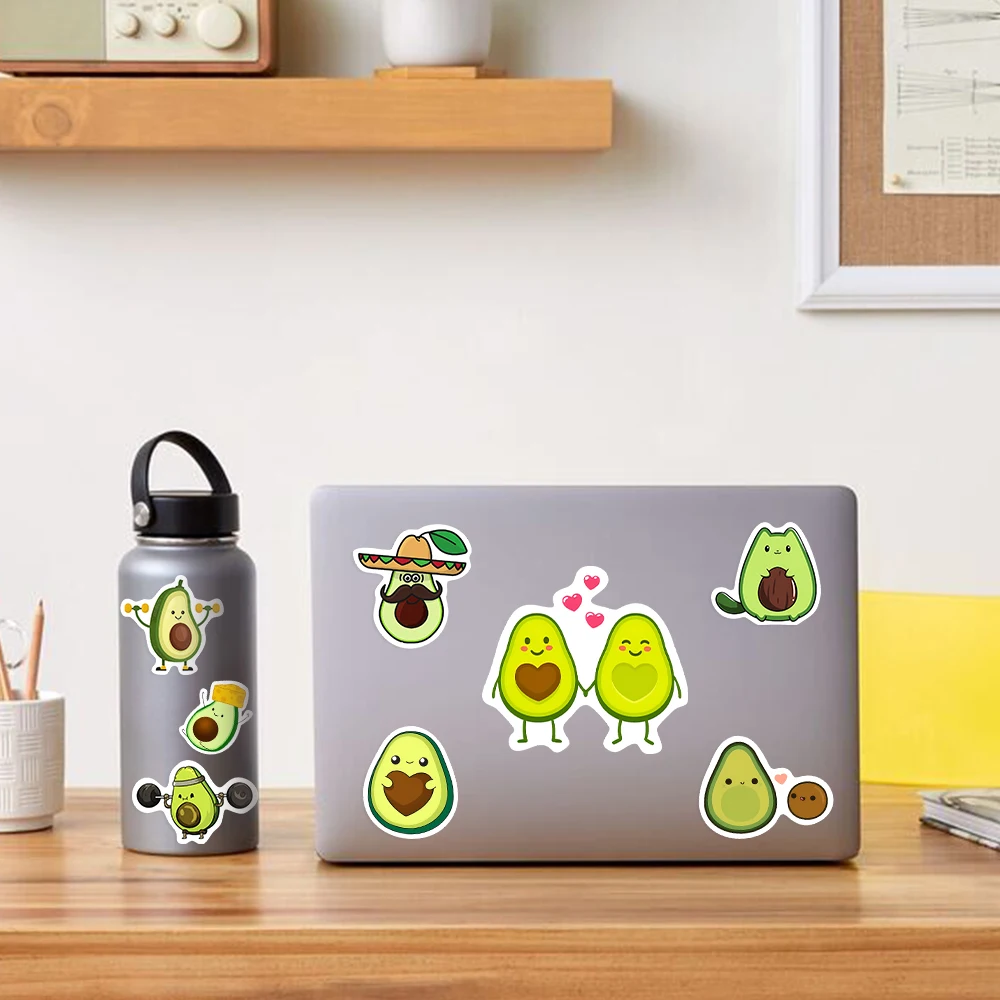 10/25/50PCS Cute Lovely Avocado Stickers Small Self-Adhesive Decals Photo Album Journal Scrapbook Luggage Refrigerator Notebook