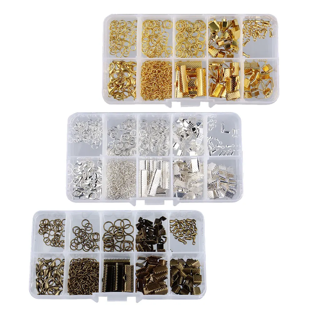 3 Boxes DIY Earring Findings Set Jewelry Material Craft Kit with Various Components for Homemade Jewelry Projects in Clear