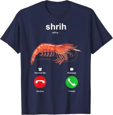 Shrih Calling Smoking Shrimp Lustiges Meeresfrüchte-Meme-T-Shirt Y2k Meeresfrüchte-Liebhaber, Krebstier-Fans Persönlichkeits-Sarkasmus-Sprücher-T-Shirt – Detail 17