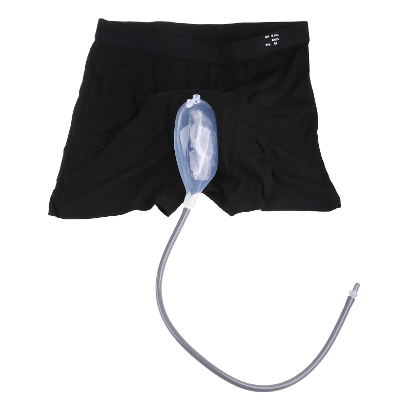 Urin beutel wieder verwendbarer männlicher Urinal beutel Silikon Urin Trichter Pee Halter Shorts Sammler mit Katheter für alte Männer