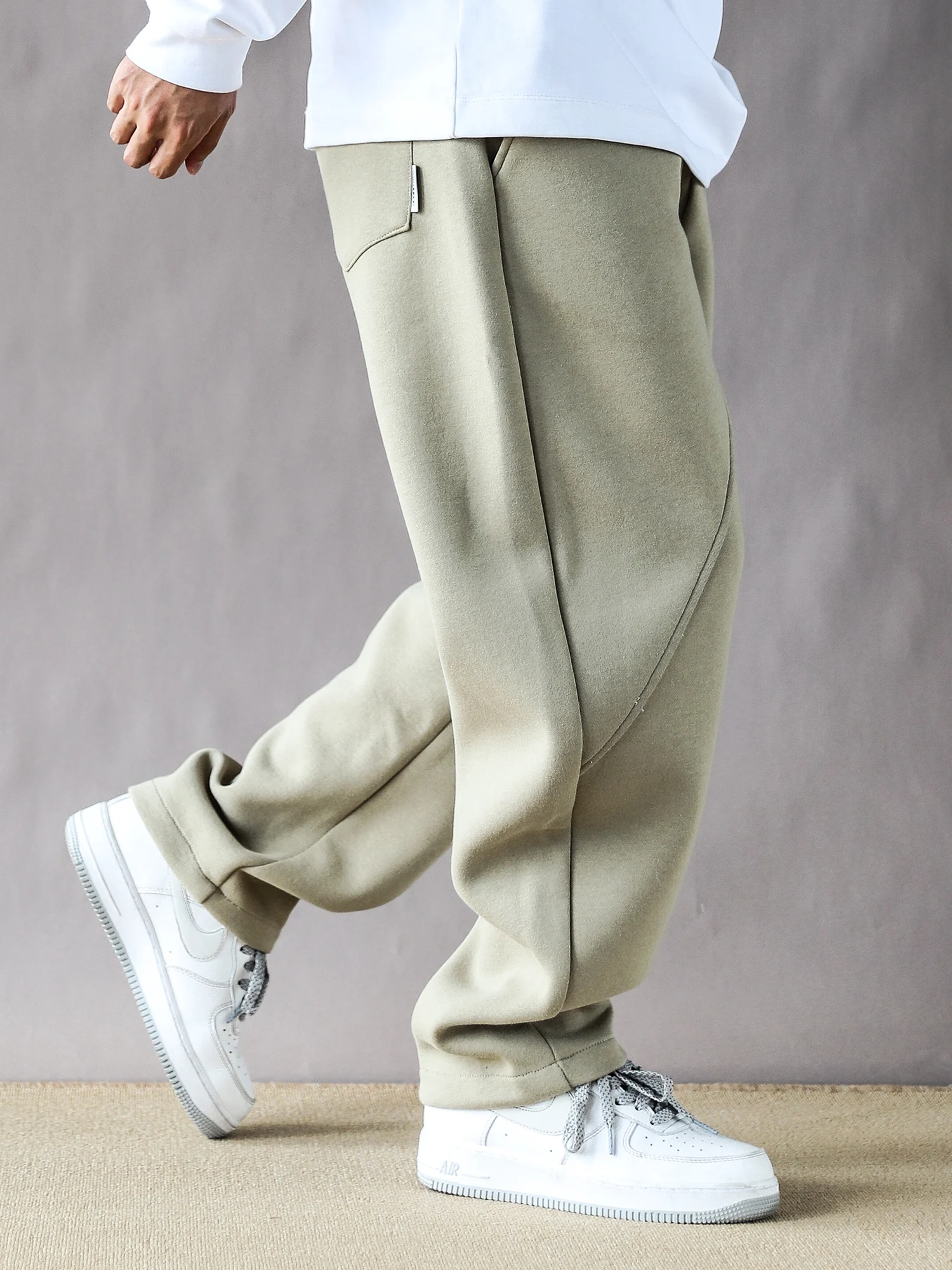 

Мужские спортивные брюки в американском ретро-стиле, прямые, свободного кроя, повседневные, длинные, цвета хаки, весна-осень, модная новинка