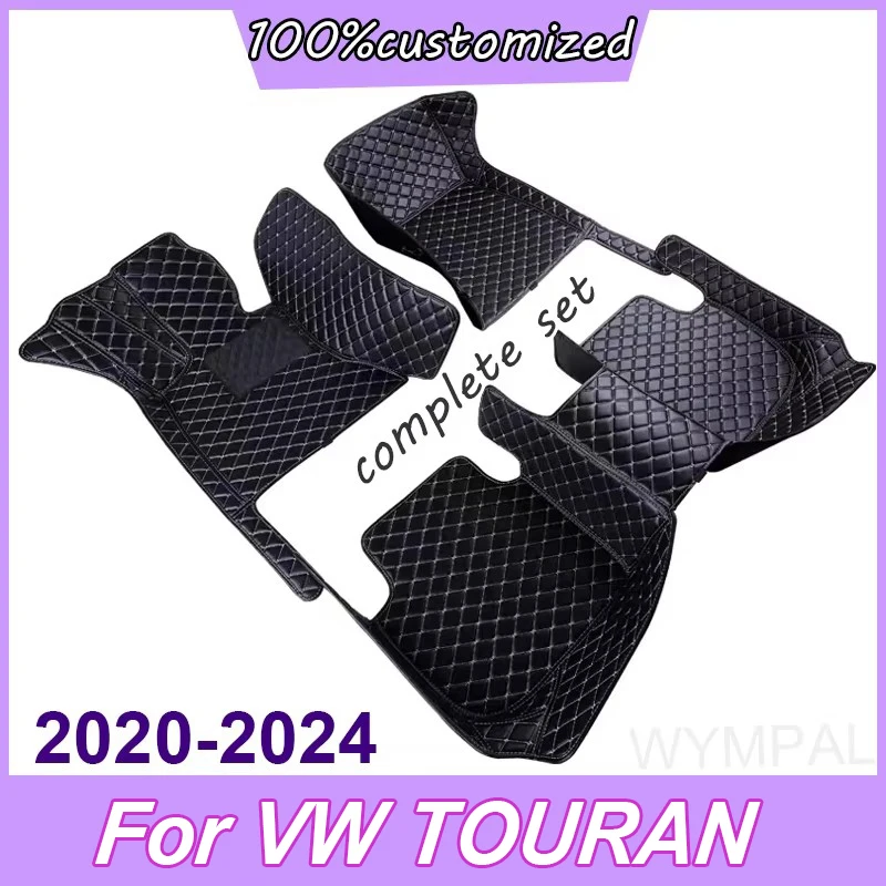 Car Floor Mats For Volkswagen TOURAN 5-seat 2006-2015 2014 2013 2012 2011 Custom Auto Foot Pads Automobile Carpet Cover interior