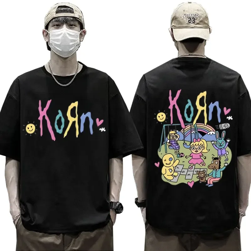 

Футболка Korn Crtoon Rock Bnd Muic lжик T hirt Uniex Hrjuku Готическая оризованная футболка ummer Cou hort e T hirt M