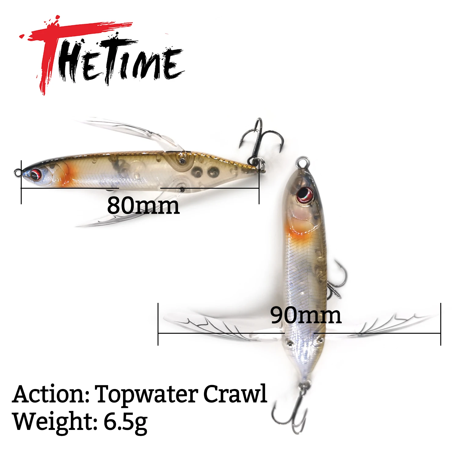 2023 New TheTime 80mm 6.5g DRAGONFLY Floating Buzzbait Artificial Topwater Stickbait Pencil Popper Lure For Bass Trout Fish