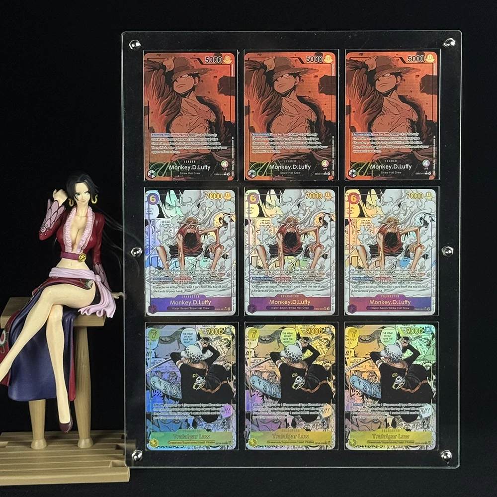 Anime OPCG Monkey D Luffy Collection Card DIY Trafalgar Law SEC Refractive English Color Flash Battle Card Textured Fans Gifts