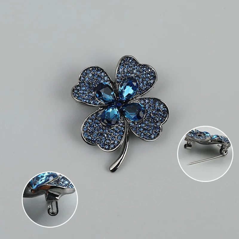 Female Crystal Brooch Shawl Clip Dress Coat Corsage Pin Decoration Buckle Clothing Suit Accessory Badge Breastpin Jewelry Gift