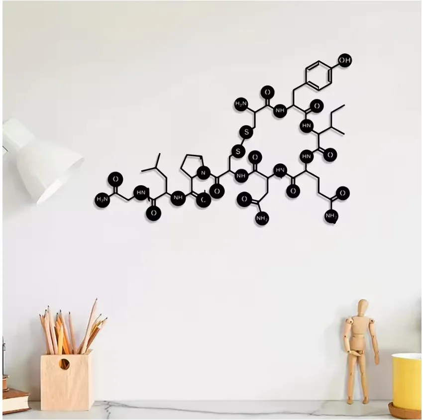 Romantic Oxytocin Chemical Structure Iron Art Sign, Personalized Wall Decoration Gift for Laboratory, Office, Study Room