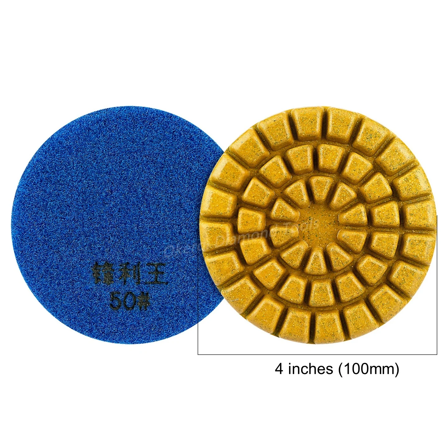 5-teiliges Set 4 Zoll 100mm Bodenpolierpads für Betonboden und Marmor, Dicke 10mm, Nass-Schleifscheiben zum Polieren von Stein – Detail 3