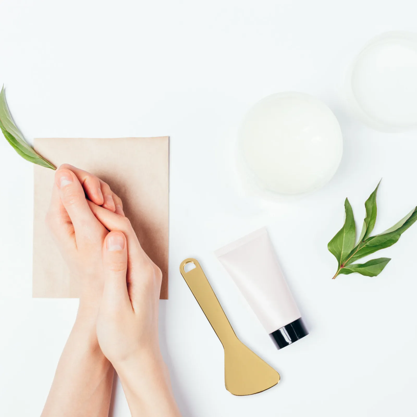 

Набор из 2 шт. лопаток для крема для глаз с золотым и розово-золотым покрытием, безконтактные шпатели для макияжа, дозаторы для крема для лица, эргономичные косметические аксессуары