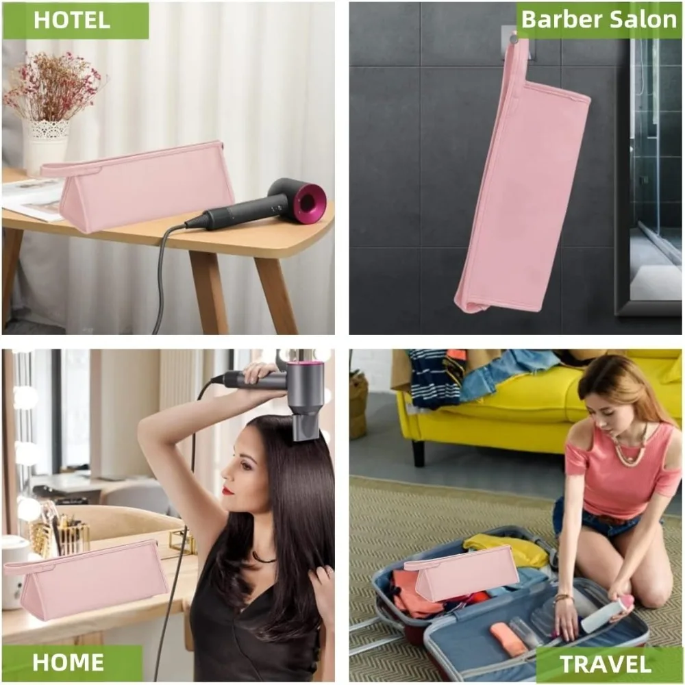 PU Leather Waterproof Travel Storage Bag, Portable Carrying Case Organizer Compatible with Dyson Airwrap, Curling Iron Accessory