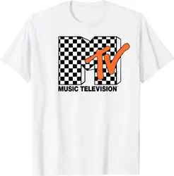 MTV Logo Checkers Style Graphic T-Shirt T-Shirt