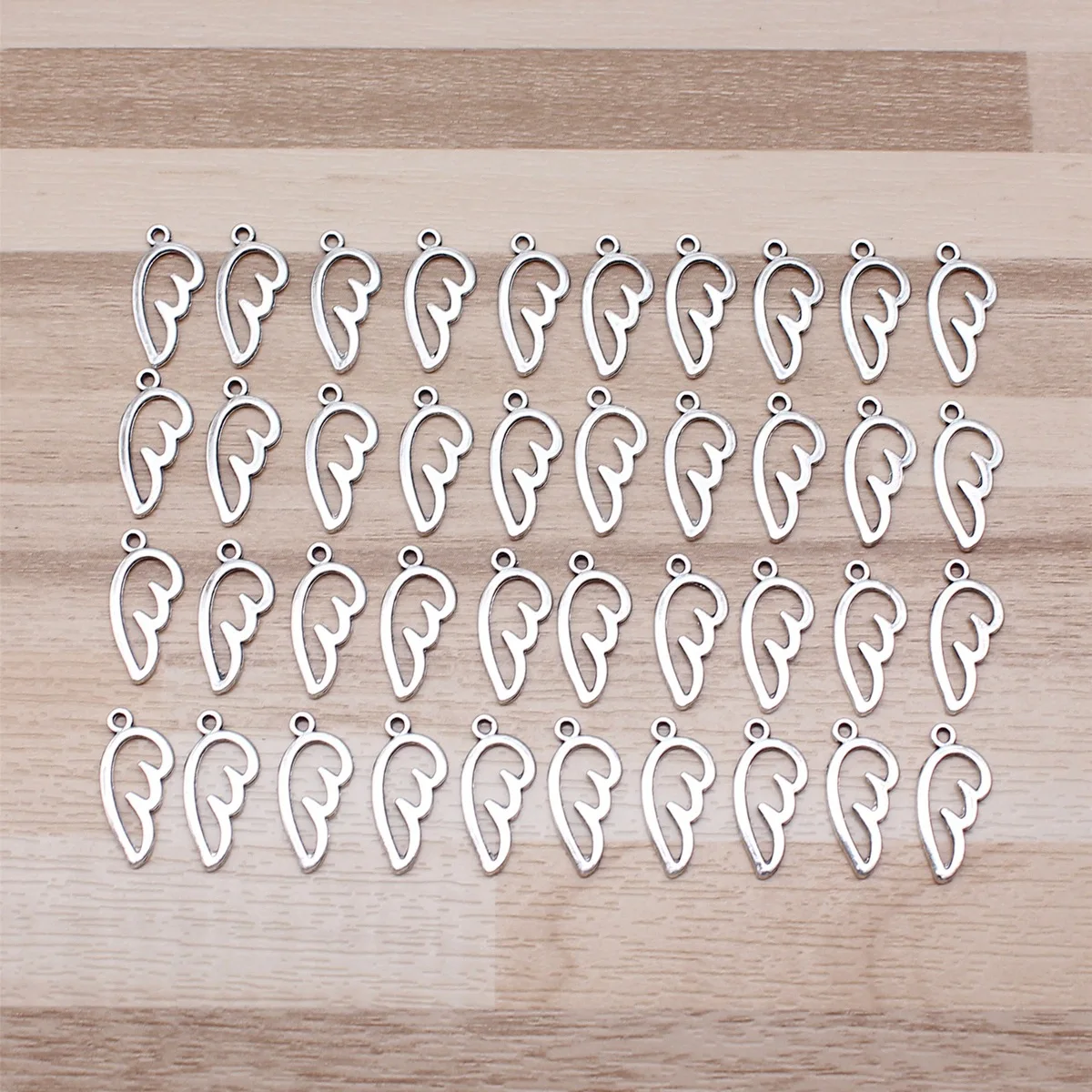 IFOCUS 40pcs/Lot Angel Wing Charms For DIY Jewelry Making Zinc Alloy 16x8mm/0.63x0.31inch